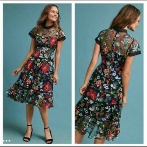 Vone Embroidered Floral Dress from Anthropologie